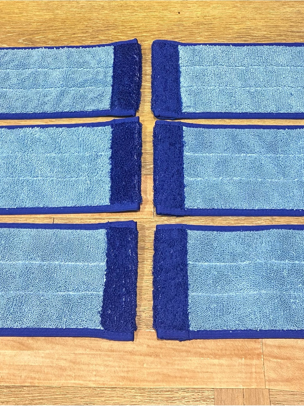 Set of 6 Blue Microfiber Mop Pads